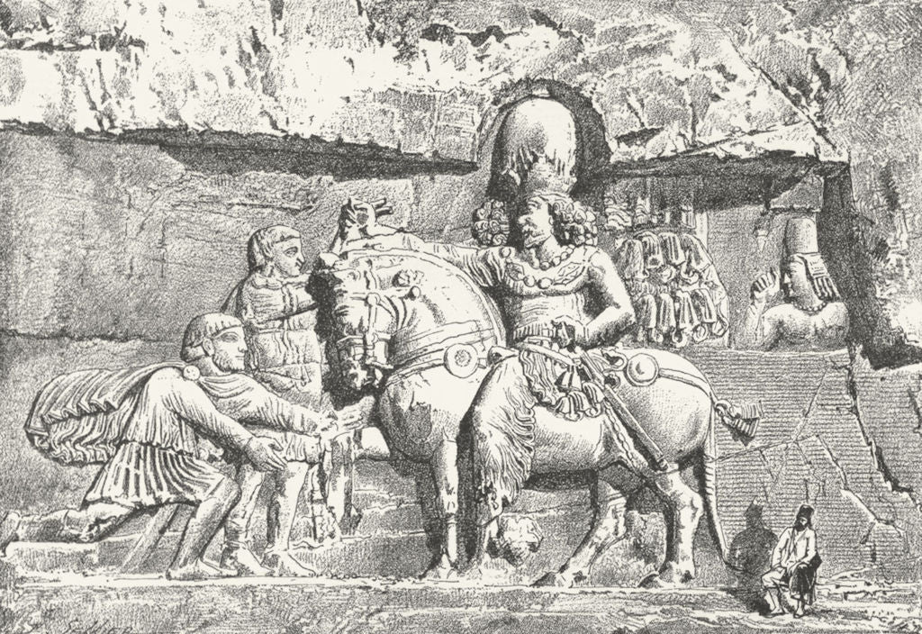 PERSEPOLIS. Valerian Sapor-Tombs Naksh-Rustem c1885 old antique print picture